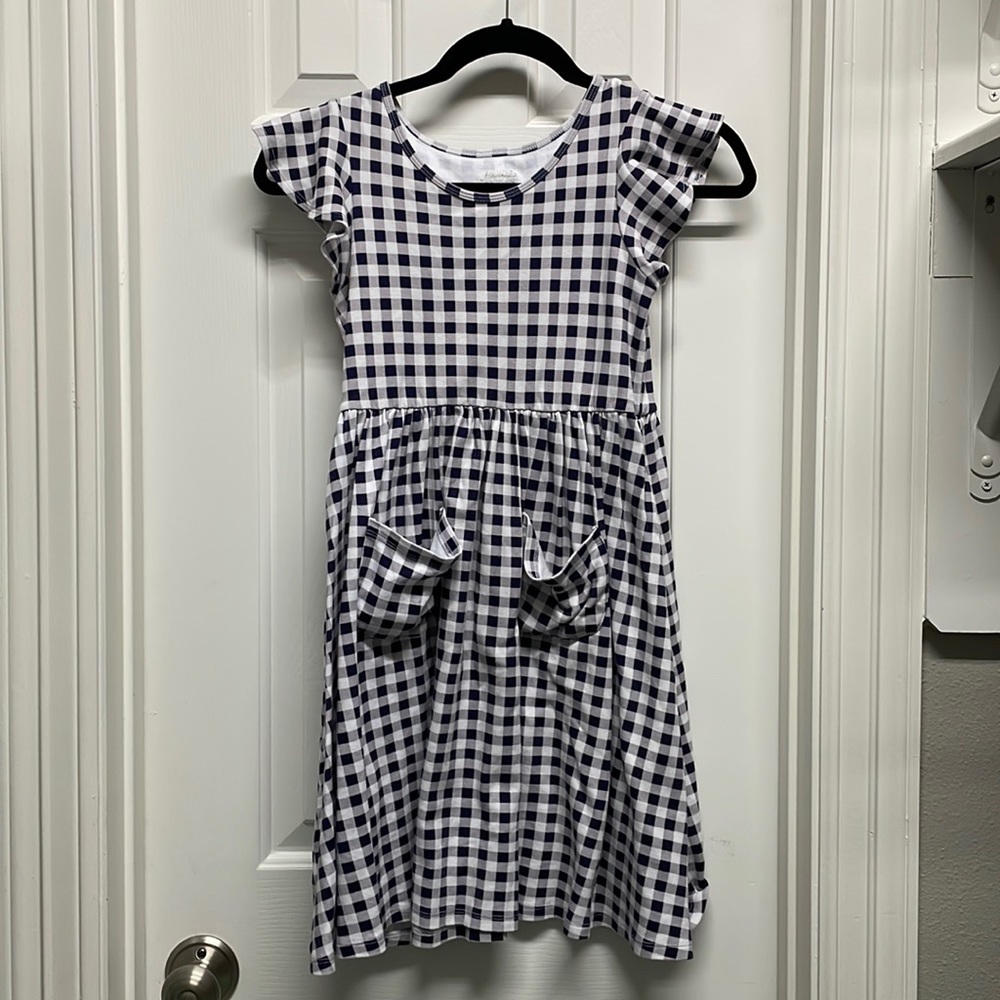 Alice + Ames blue and white checked dress size 10